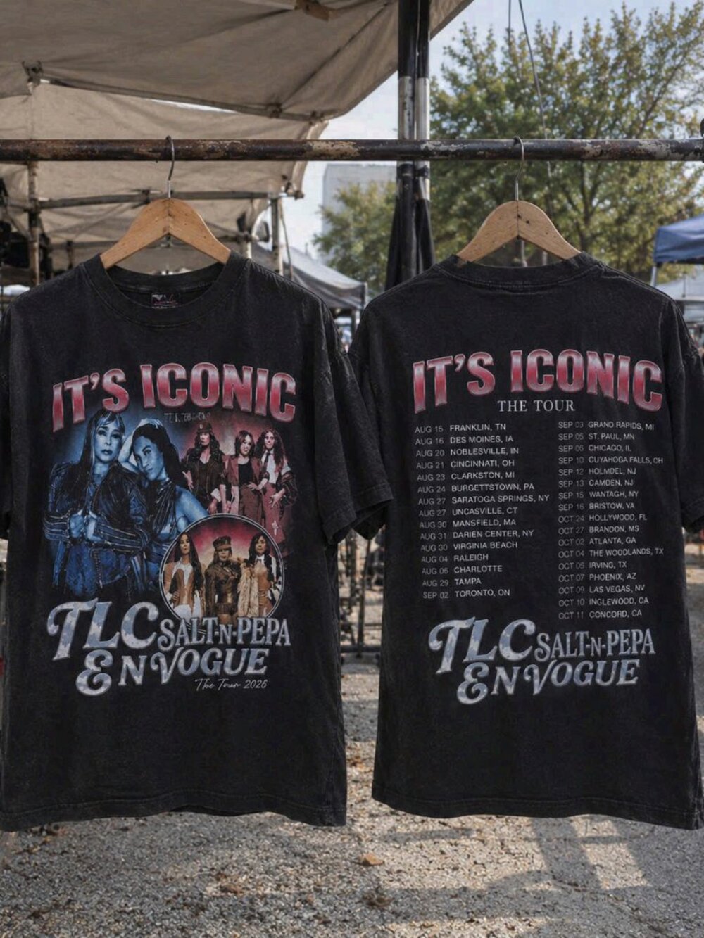TLC Salt-N-Pepa En Vogue It's Iconic Tour 2026 Band Graphic T-Shirt Black